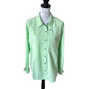 Stio Women’s New Fork Trail Snap Front Shirt Long Sleeve XL Green NWT